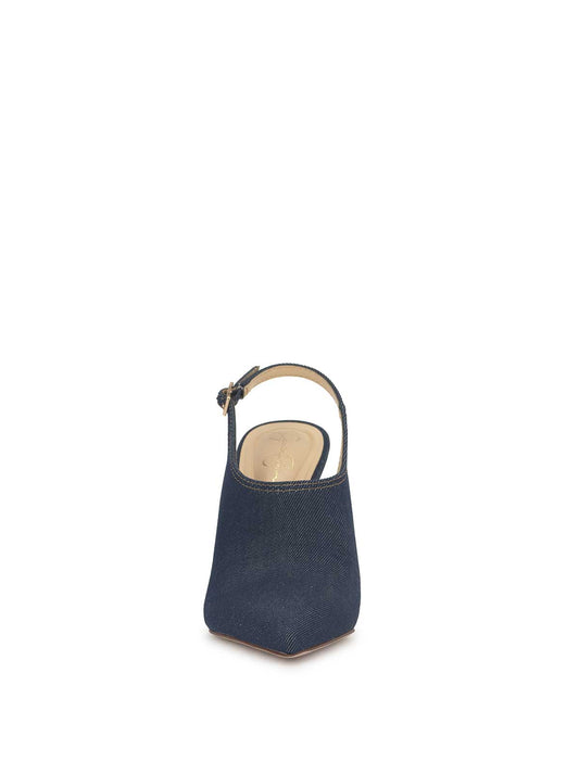 Pavie Pointed Toe Mule in Indigo
