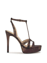 Sippete Platform Sandal in Bronze Snake