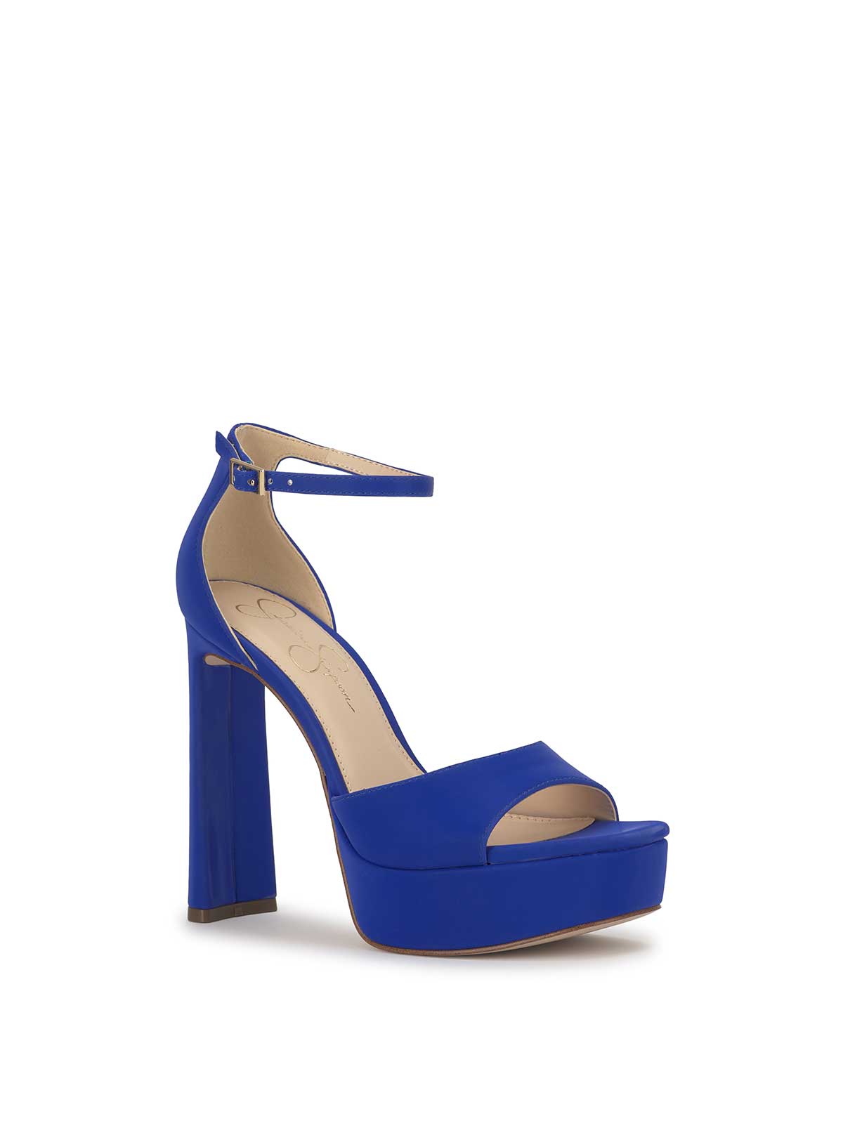 Telxia Ankle Strap Platform Sandal in Blue Royale
