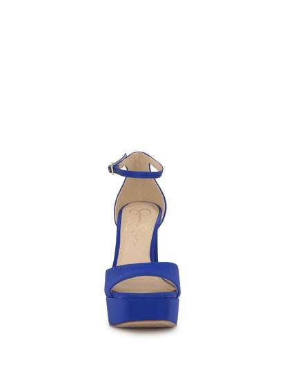 Telxia Ankle Strap Platform Sandal in Blue Royale