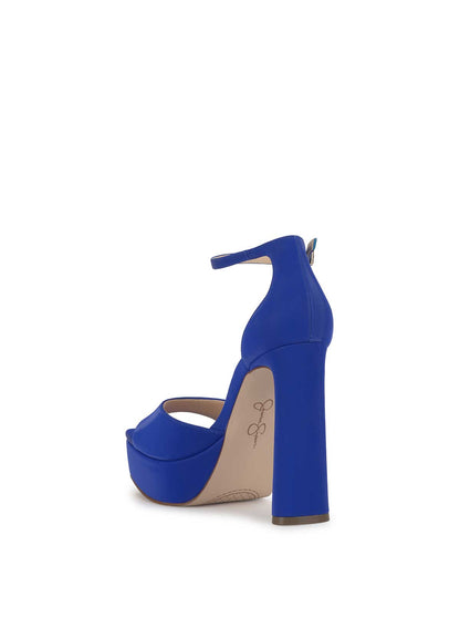 Telxia Ankle Strap Platform Sandal in Blue Royale