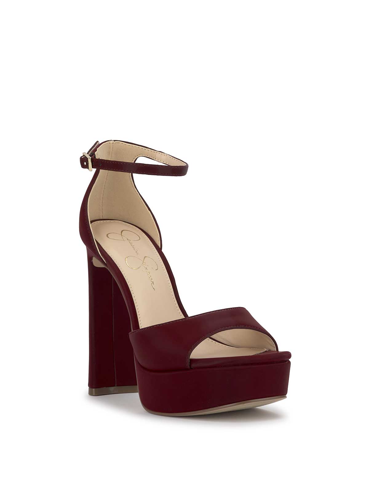 Telxia Ankle Strap Platform Sandal in Dark Cherry