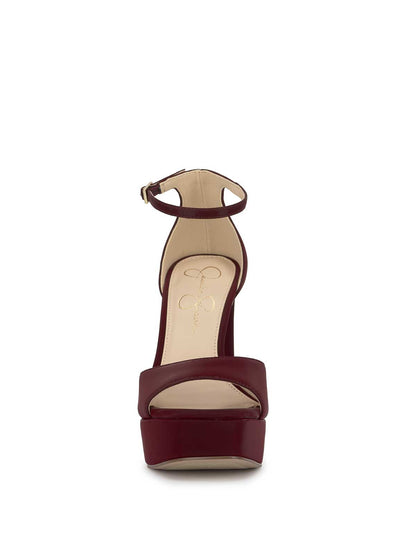 Telxia Ankle Strap Platform Sandal in Dark Cherry