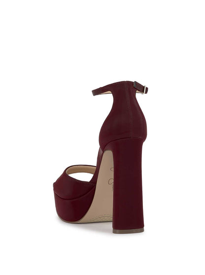 Telxia Ankle Strap Platform Sandal in Dark Cherry