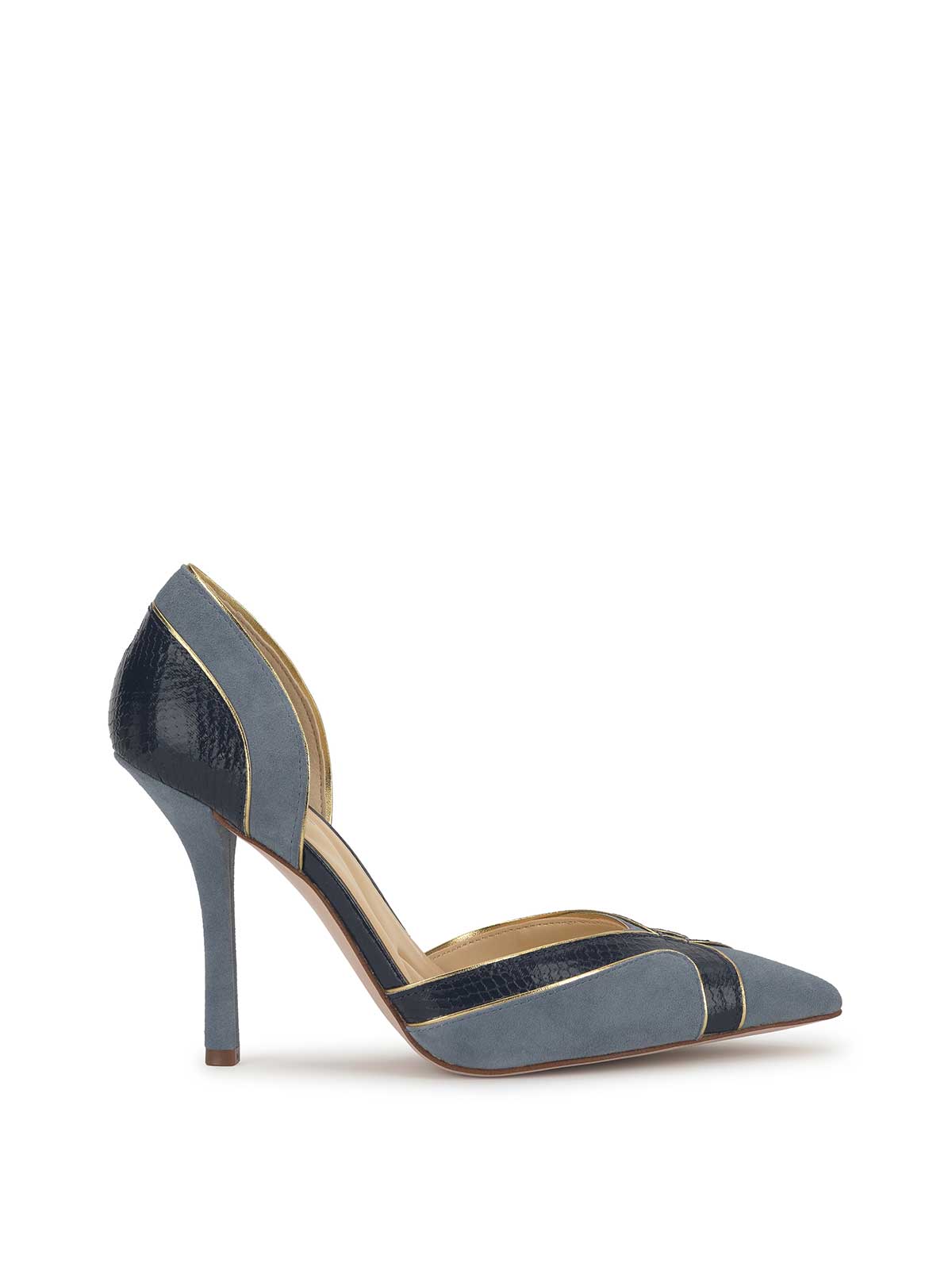 Vuley High Heel in Ash Blue & Dark Knight