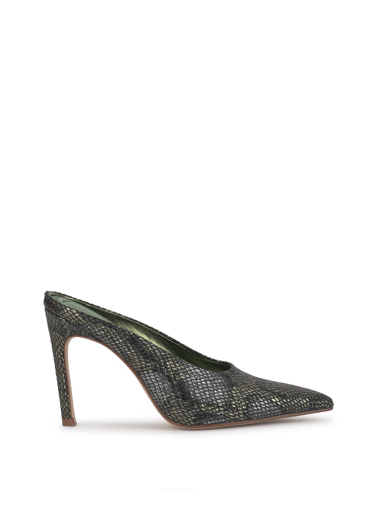 Wilix High Heel Mule in Sapphire Snake