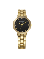 Metallized Bezel Bracelet Watch in Gold Tone