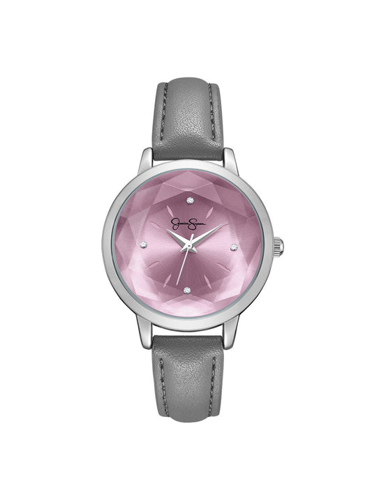 Faceted Glass Watch in Gray