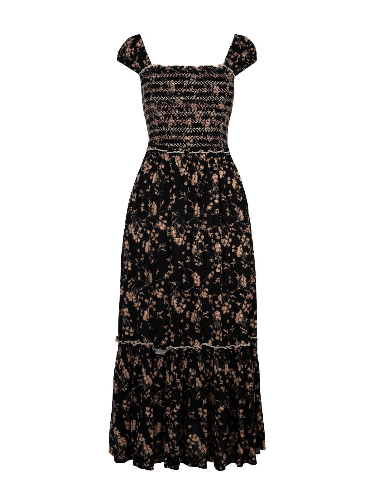 Clarice Maxi Dress in Obsidian Wispy Ditsies