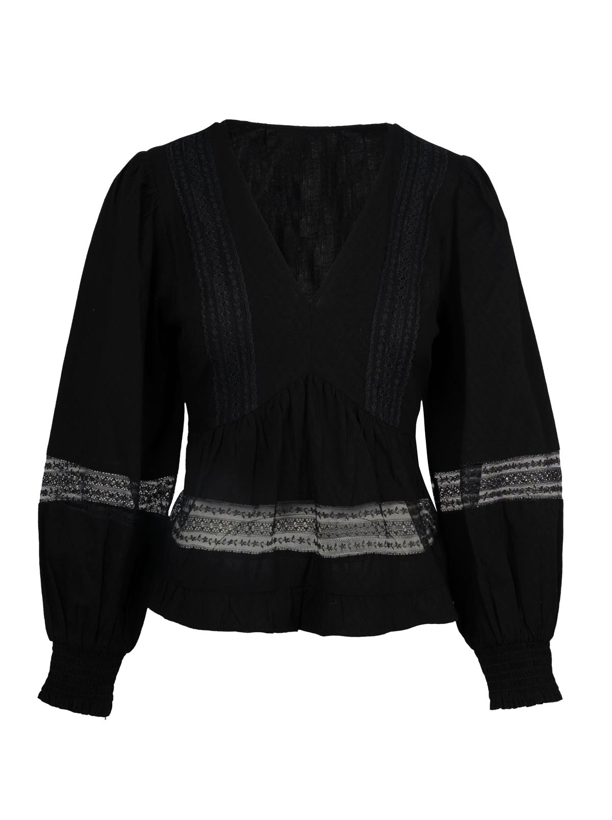 Elsie Babydoll Blouse in Black
