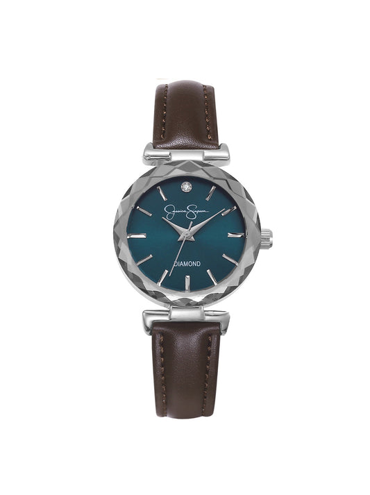 Circle Case Watch in Dark Brown