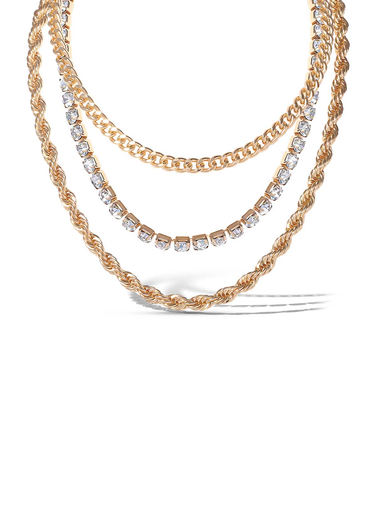 Mixed Metals Trio Necklace