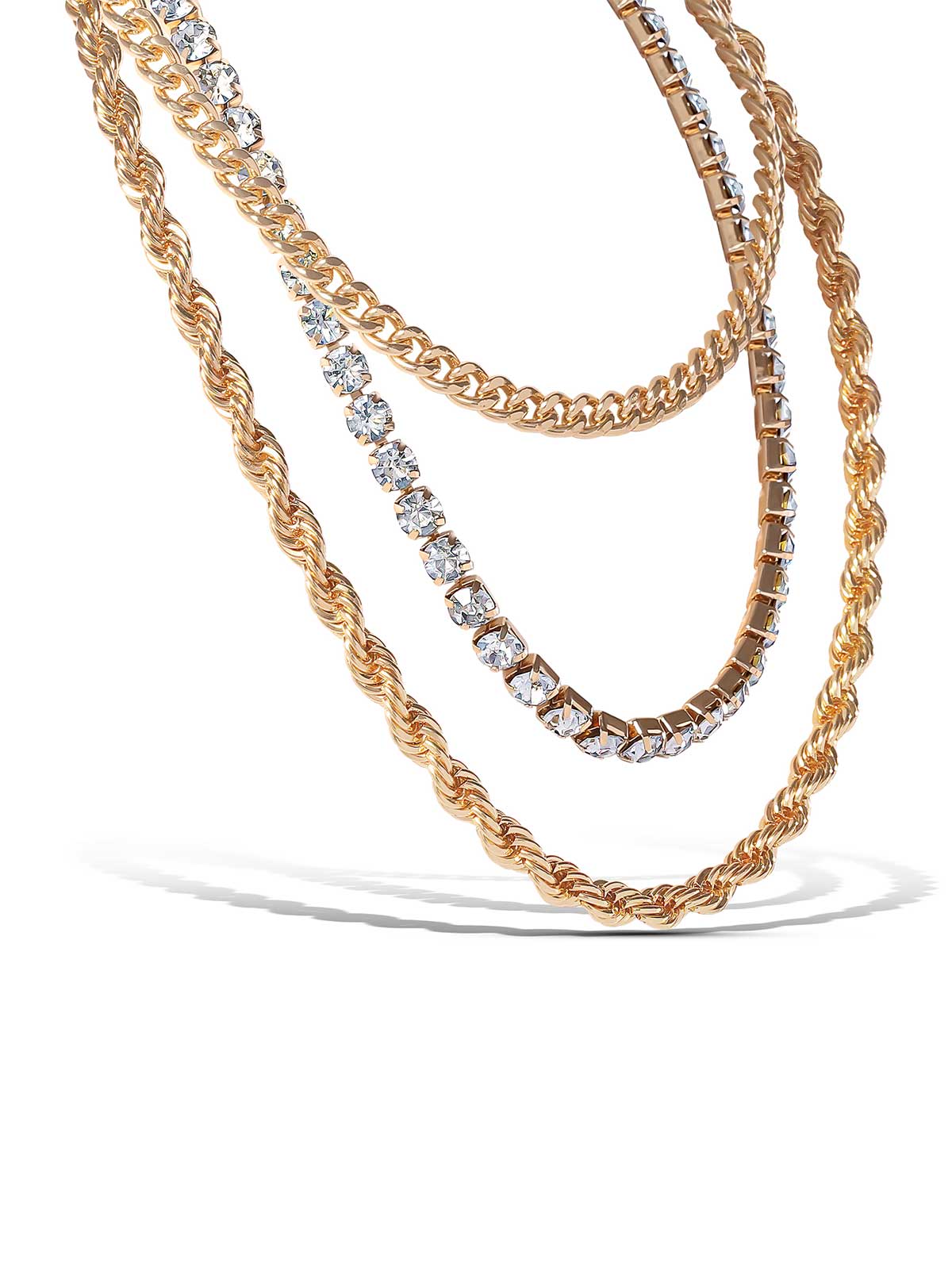 Mixed Metals Trio Necklace