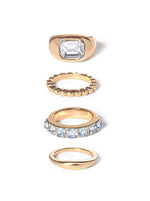 Gold 4 Piece Ring Set
