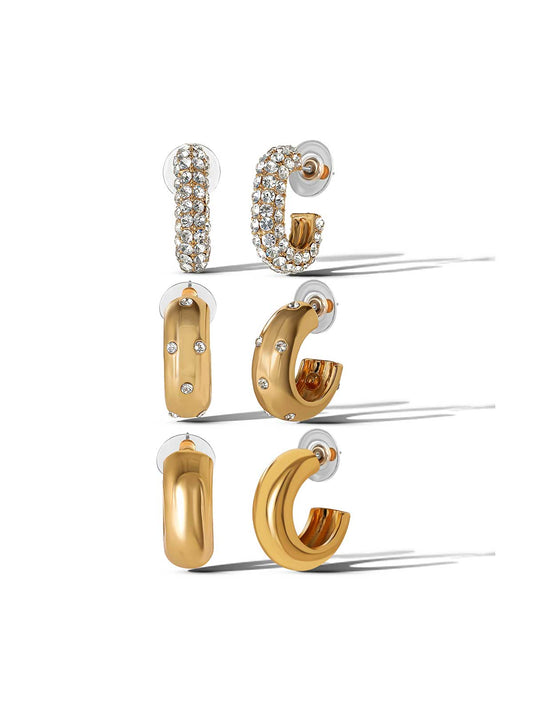 3 Hoop Earring Set