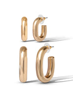 Gold 2 Hoop Earring Set