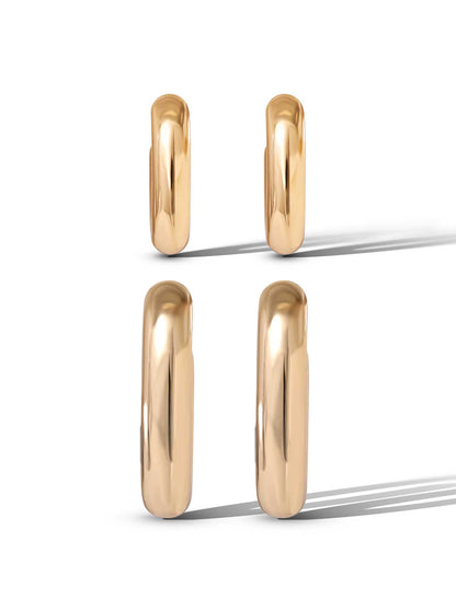 Gold 2 Hoop Earring Set