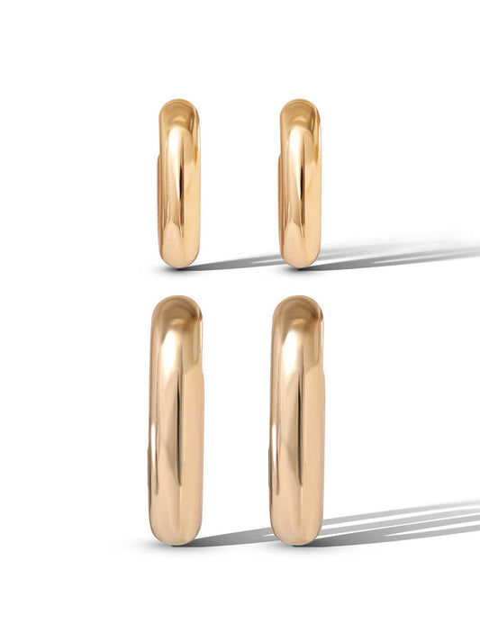 Gold 2 Hoop Earring Set