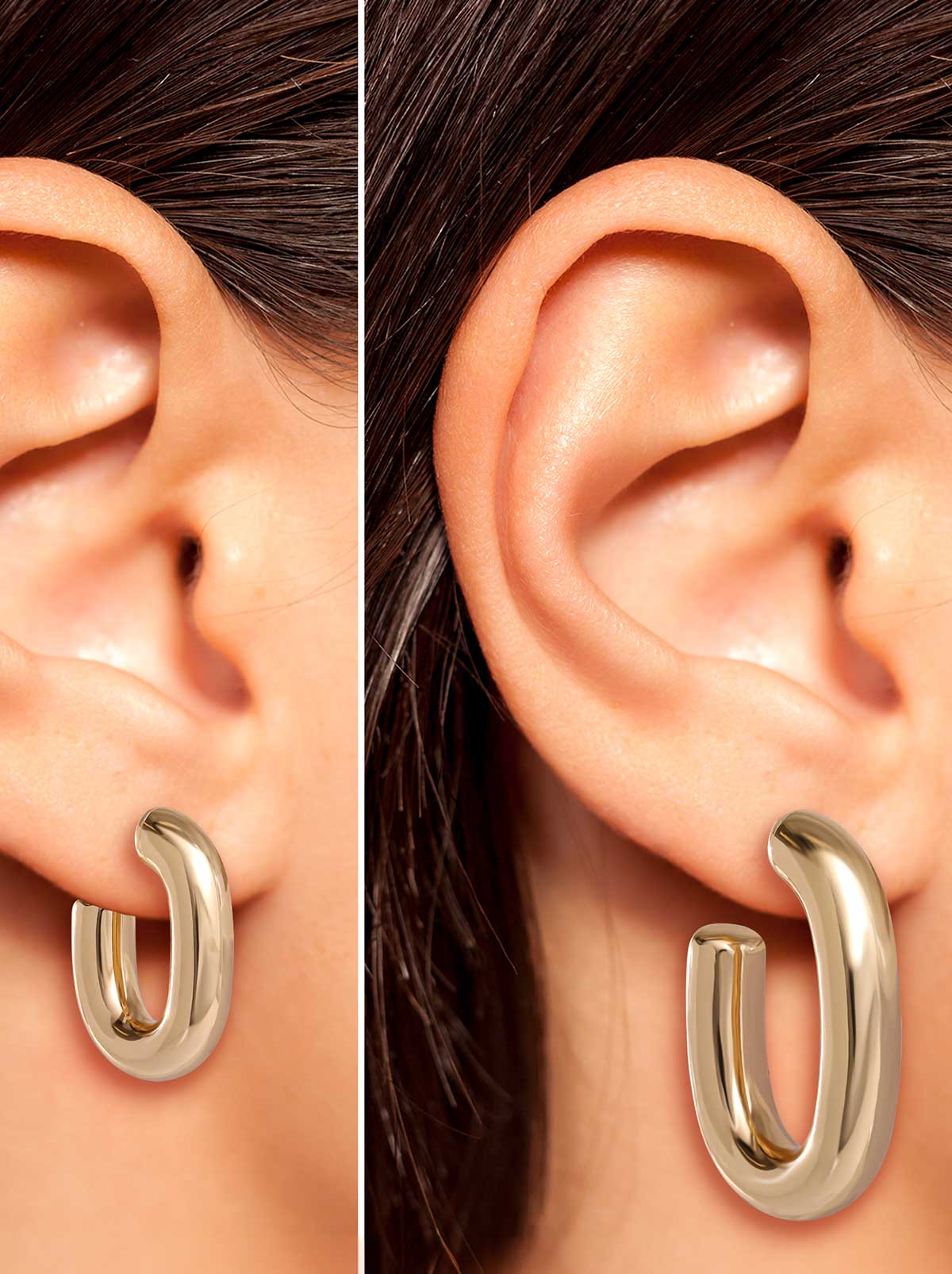 Gold 2 Hoop Earring Set