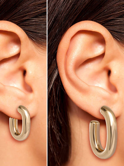 Gold 2 Hoop Earring Set