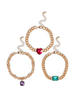 Gemstone Charm Chain Bracelets