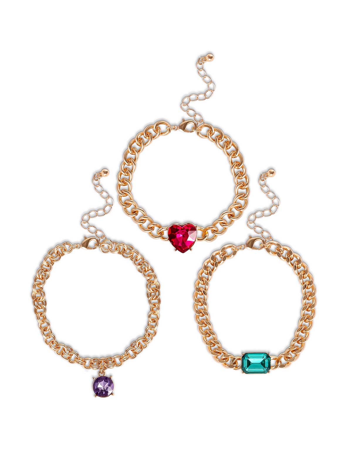 Gemstone Charm Chain Bracelets