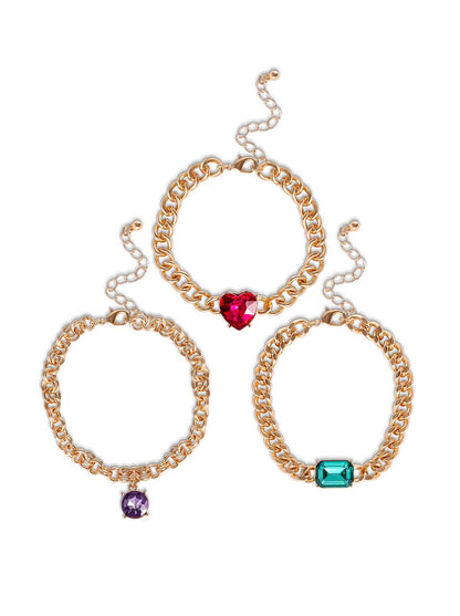Gemstone Charm Chain Bracelets