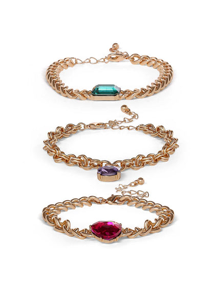 Gemstone Charm Chain Bracelets