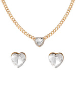 Heart Crystal Necklace & Stud Earring Set
