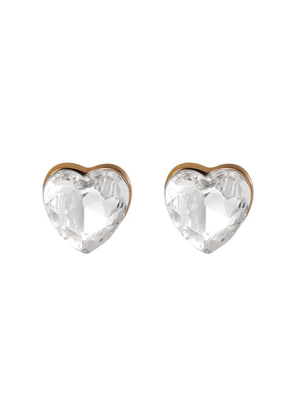 Heart Crystal Necklace & Stud Earring Set