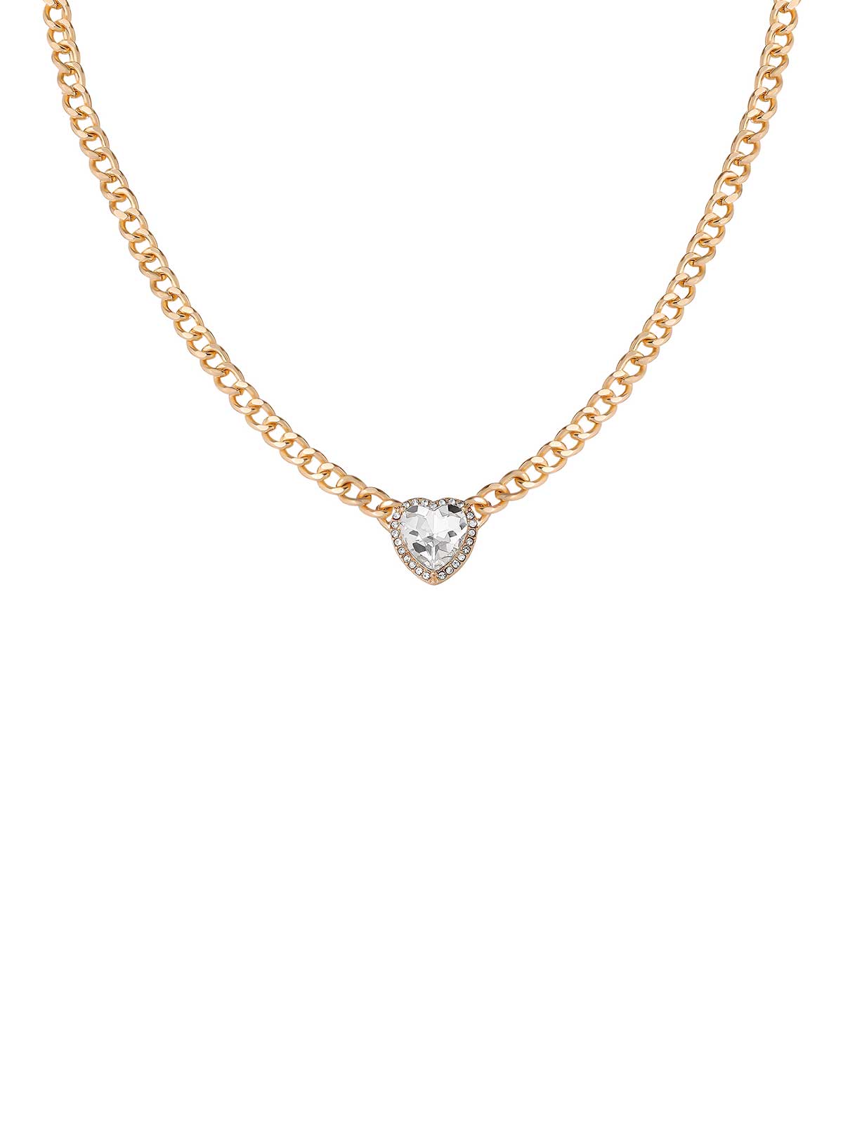 Heart Crystal Necklace & Stud Earring Set