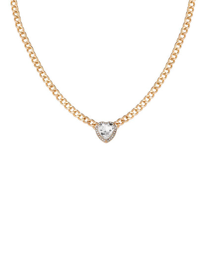 Heart Crystal Necklace & Stud Earring Set