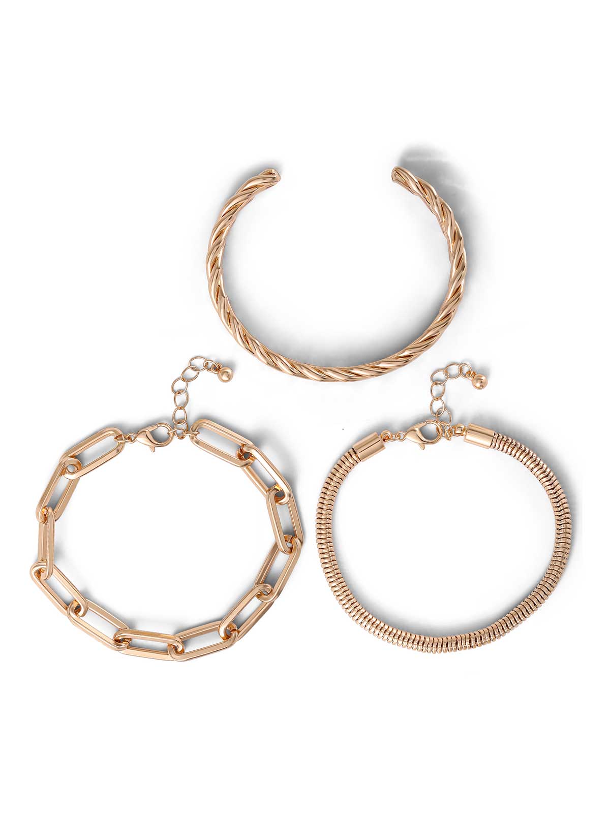 Gold Trio Bracelet Set