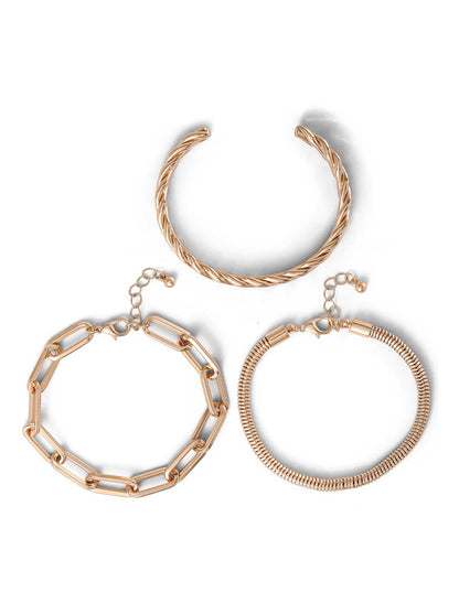 Gold Trio Bracelet Set