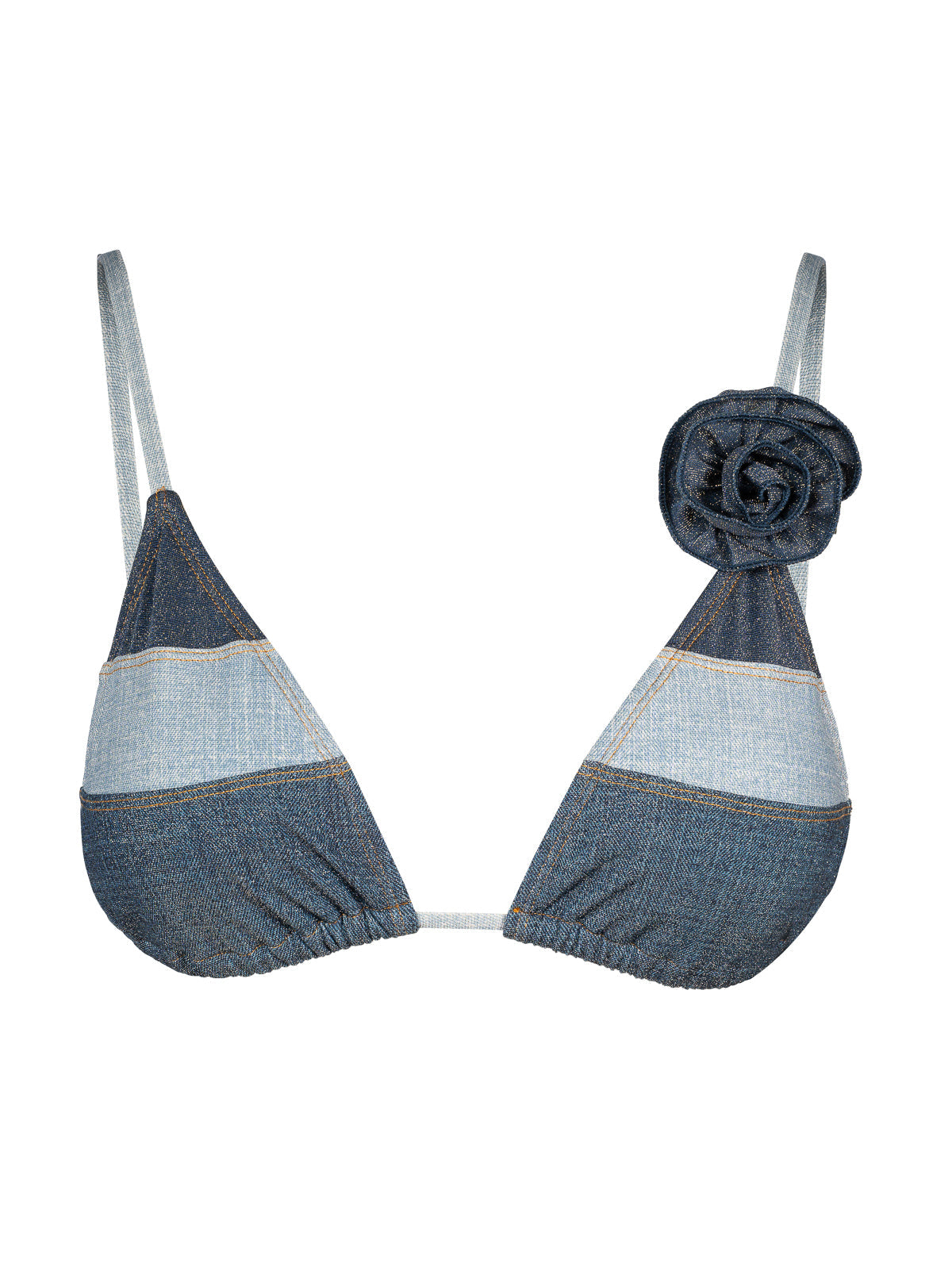 Triangle Bikini Top in Denim Dream