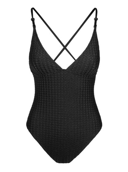 Twisted Jacquard Classic One Piece in Black