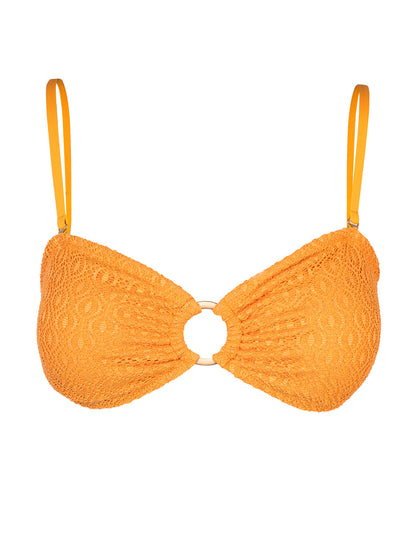 Crochet Ring Bandeau Top in Clementine