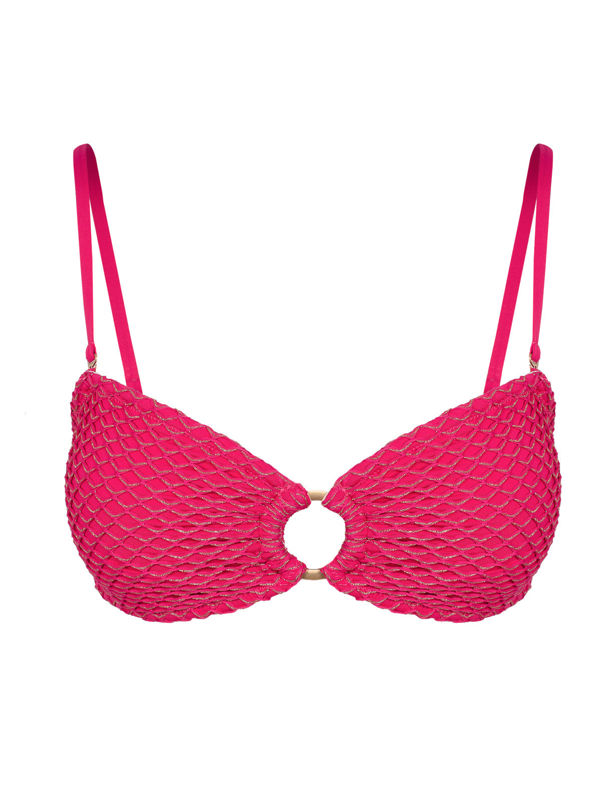 Crochet Ring Bandeau Top in Berry