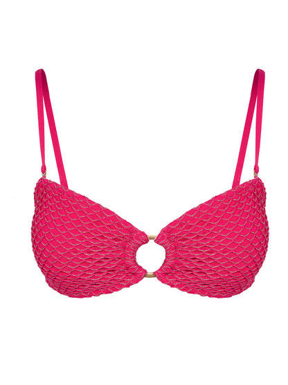 Crochet Ring Bandeau Top in Berry