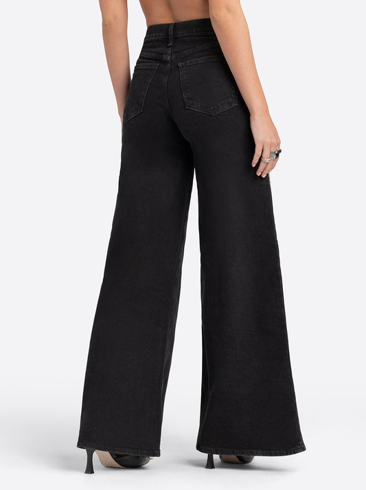 Jessica Simpson 2.0 Joplin Super Wide Jeans in Black