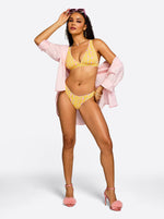 X-Back Triangle Bra in Foxglove Stripe