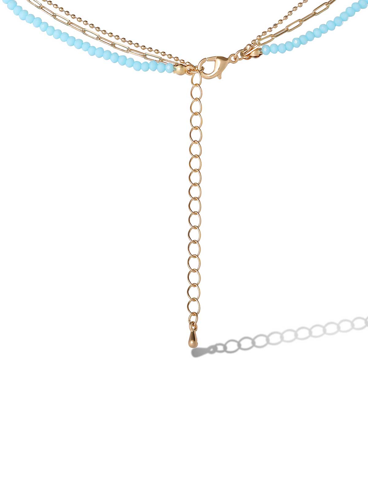 Layered Turquoise & Gold Bead Necklace