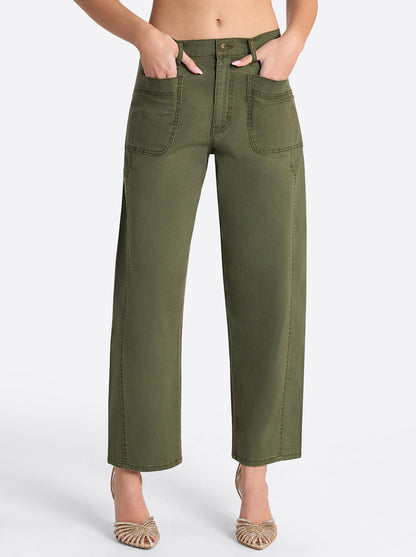 Relaxed Barrel Jeans in Forest Night
