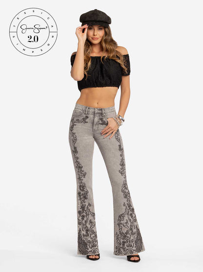 Jessica Simpson 2.0 Stevie Flare Jeans in Grey