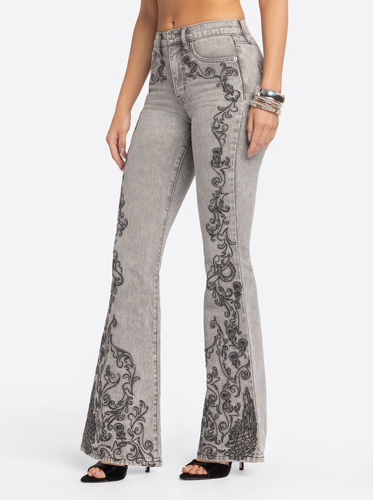 Jessica Simpson 2.0 Stevie Flare Jeans in Grey