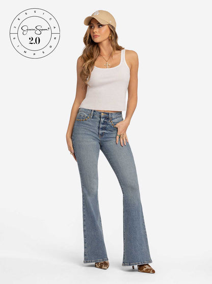 Jessica Simpson 2.0 Stevie Flare Jeans in Poppy
