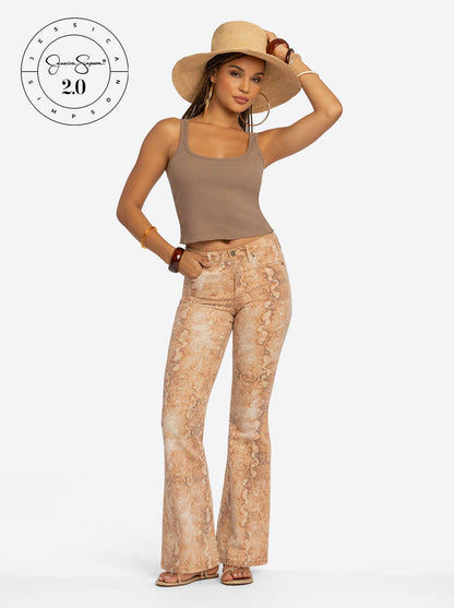Jessica Simpson 2.0 Stevie Flare Jeans in Snake