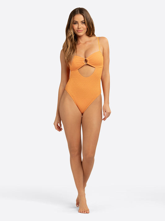 Crochet Ring Bandeau One Piece in Clementine