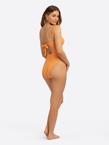 Crochet Ring Bandeau One Piece in Clementine