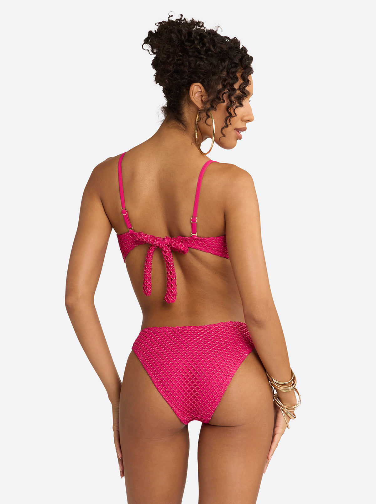 Crochet Ring Bandeau Top in Berry